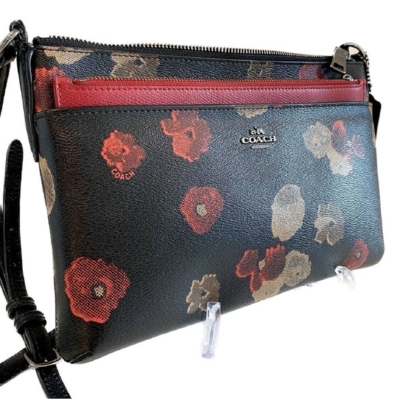 Coach Floral Crossbody Bag with Detachable Side Pouch - Picture 1 of 14